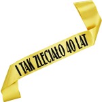I tak zleciało 40 lat - złota szarfa z czarnym nadrukiem