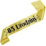 85 Urodziny - złota szarfa z czarnym nadrukiem