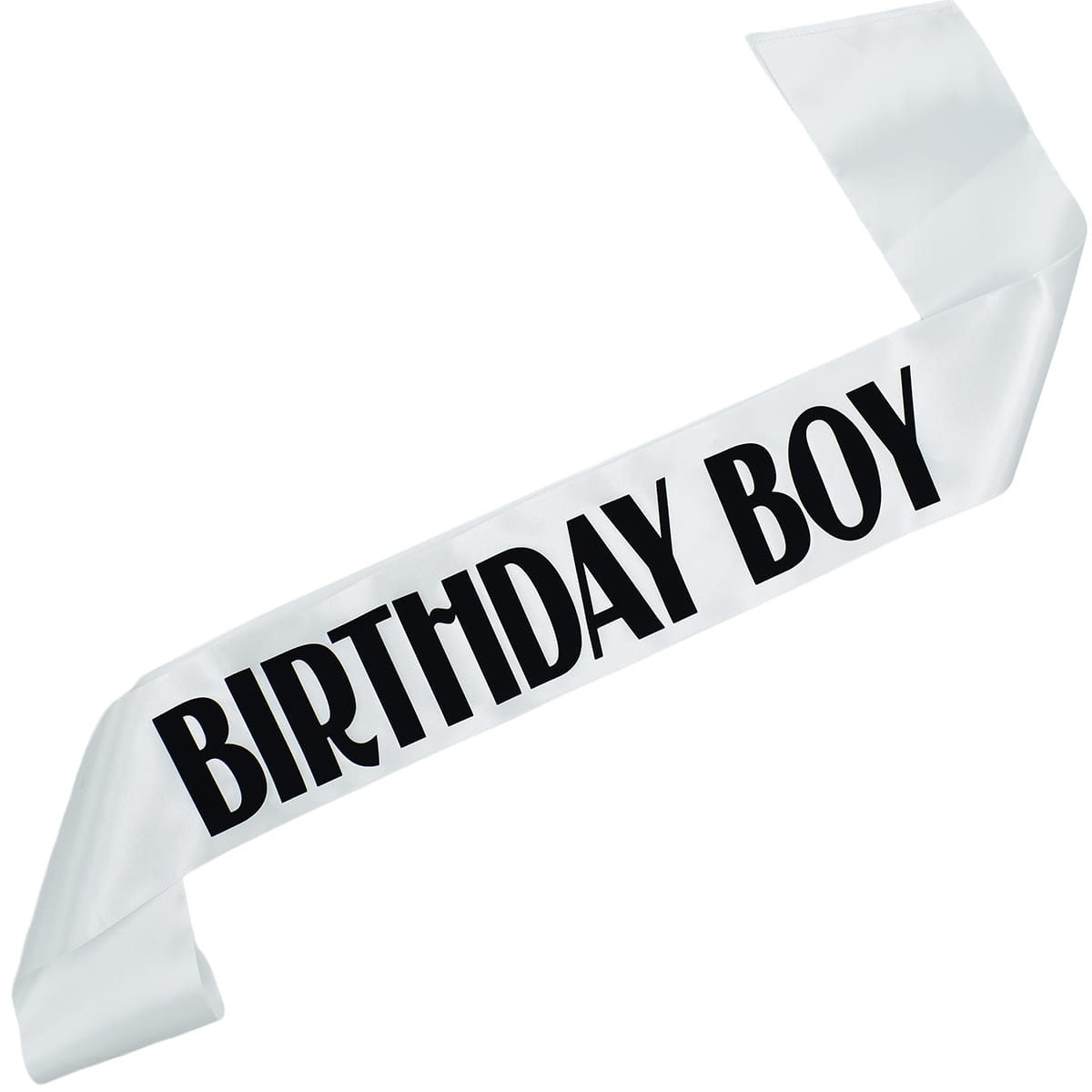 Birthday Boy - biała szarfa z czarnym nadrukiem