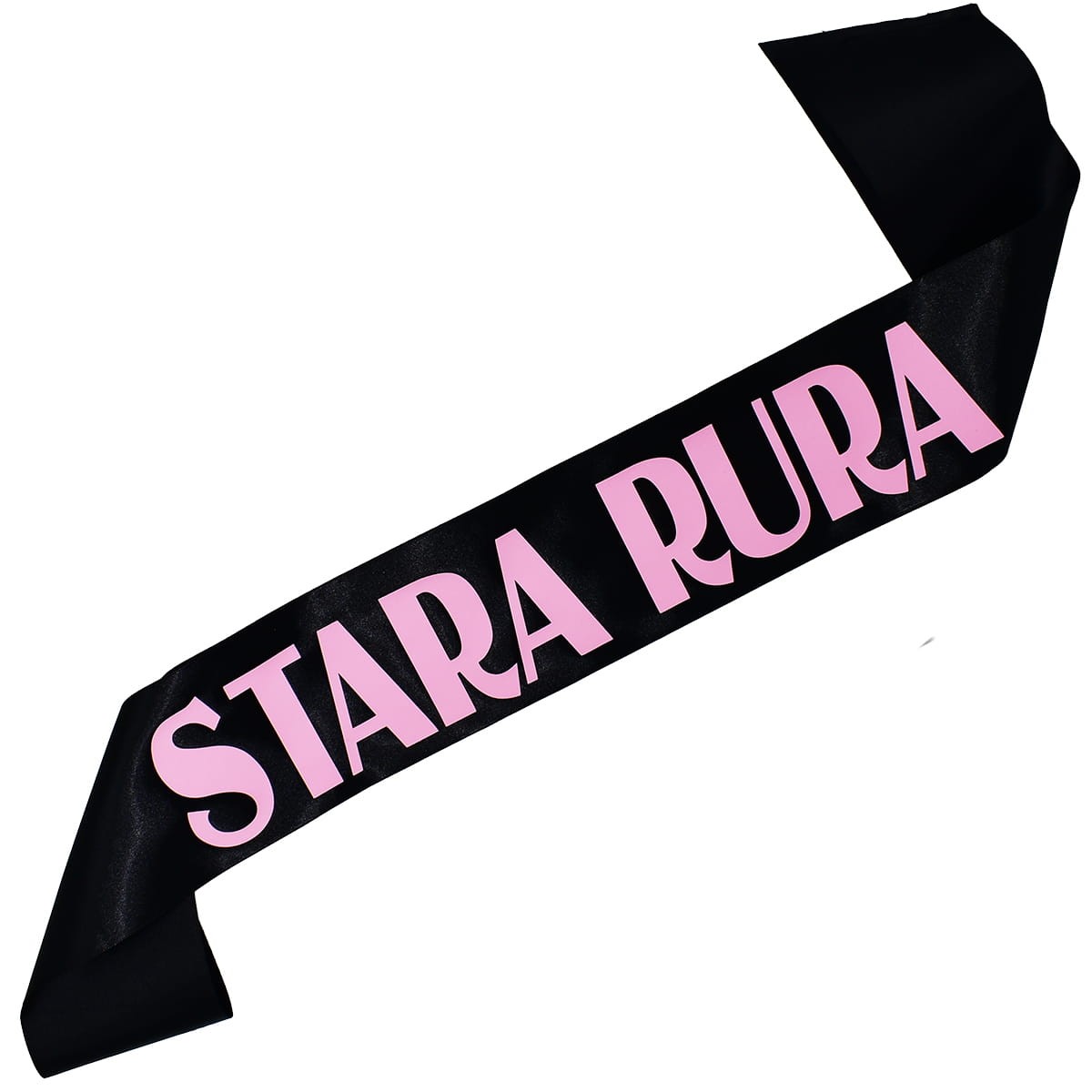Stara Rura -czarna szarfa z jasnoróżowym nadrukiem