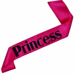 Princess - fuksjowa szarfa z czarnym nadrukiem