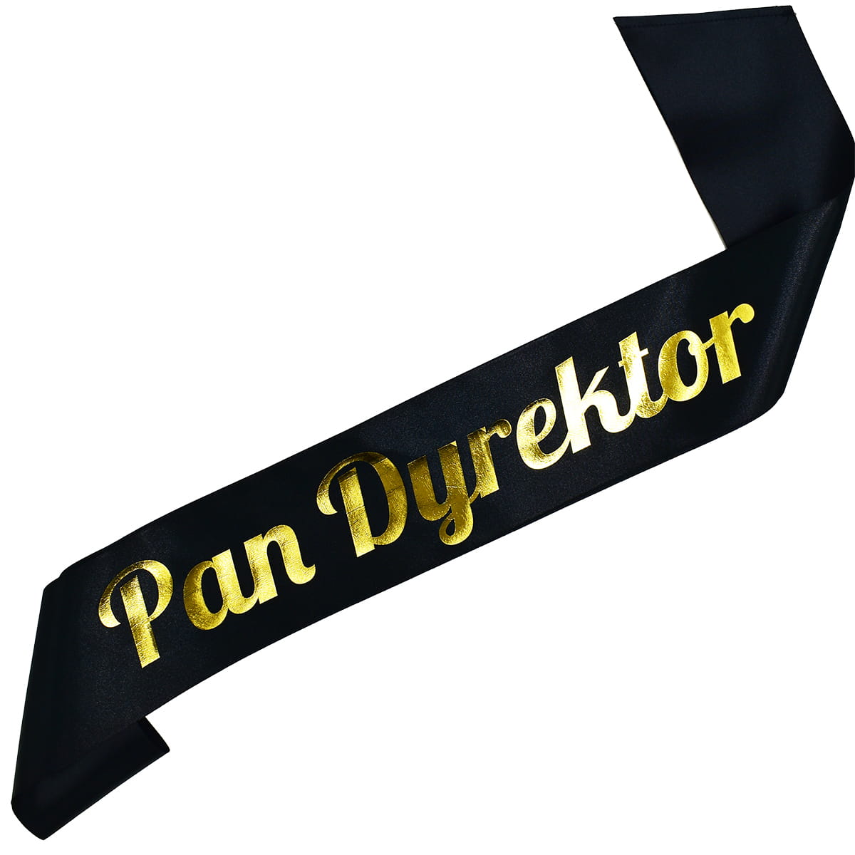 Pan Dyrektor - czarna szarfa ze złotym nadrukiem