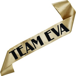 Team z dowolnym imieniem - starozłota szarfa z czarnym nadrukiem 