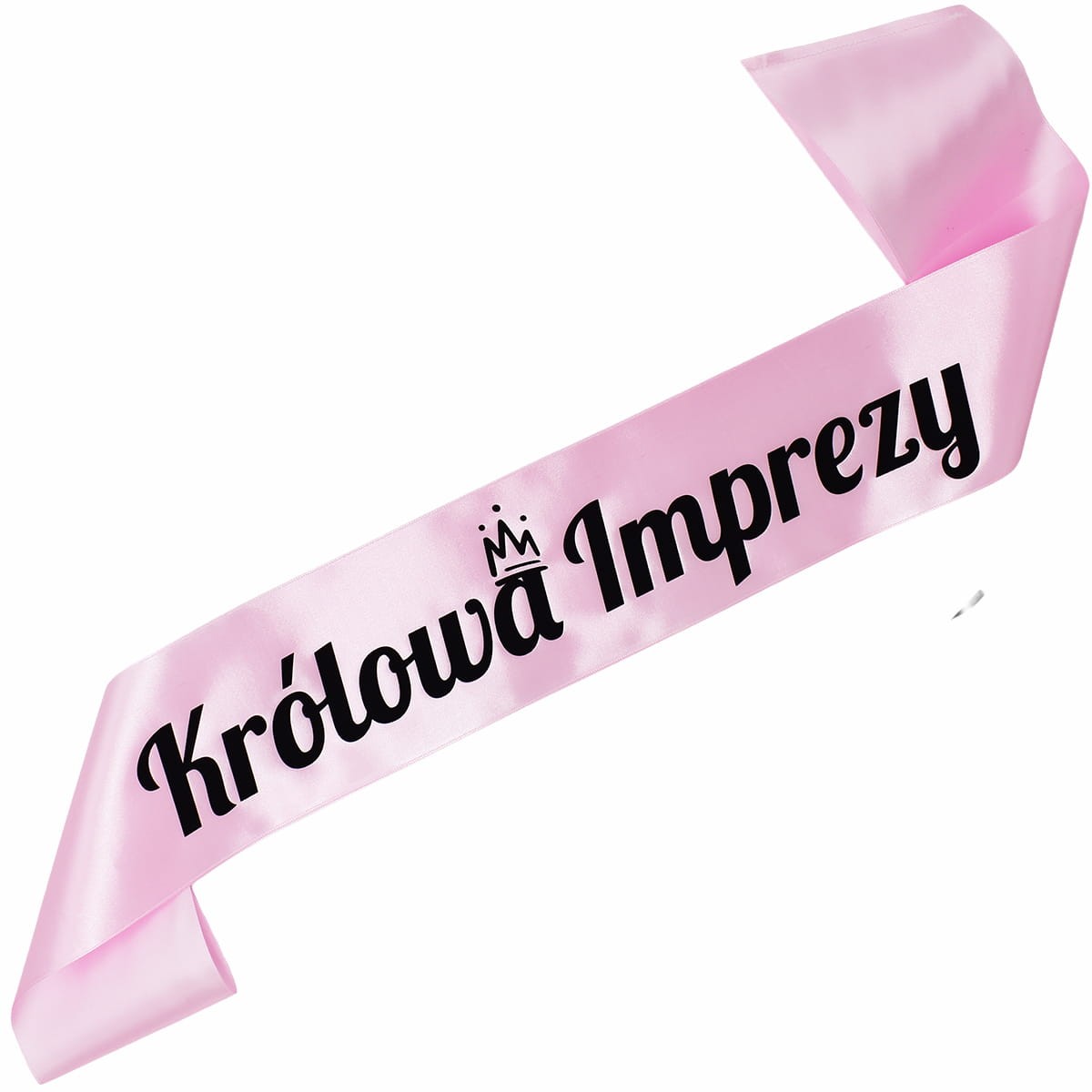 Królowa Imprezy - jasnoróżowa szarfa z czarnym nadrukiem