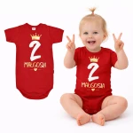 Body na 2 urodziny z imieniem i złotą koroną