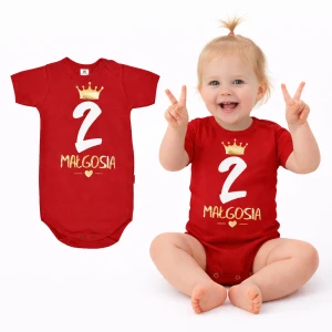 Body na 2 urodziny z imieniem i złotą koroną