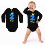 Body z cyferką na 2 latka - neonowy nadruk