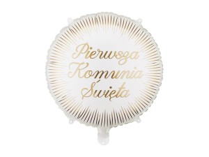 Balon foliowy z promieniami Pierwsza komunia święta, 35x35 cm, mix
