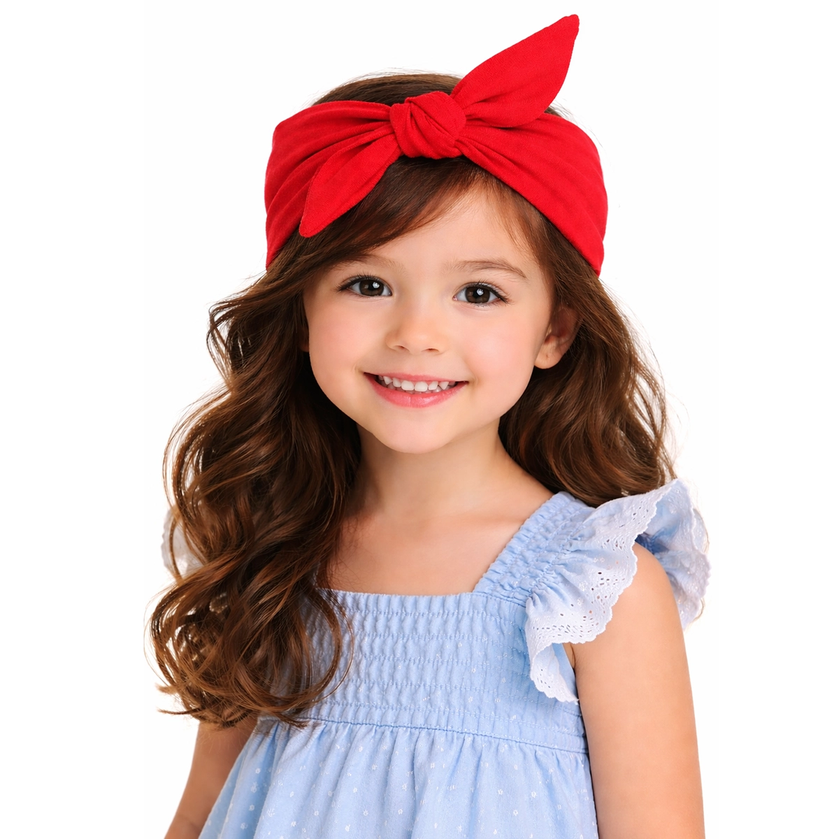Czerwona opaska pin-up do włosów z kokardą