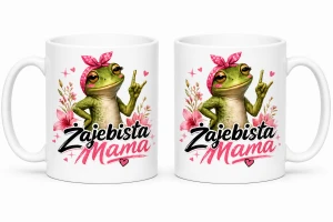 Kubek dla mamy - Żajebista Mama z różową chustką