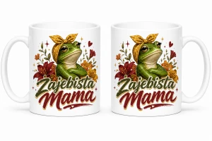 Kubek dla mamy - Żajebista Mama ze złotą chustką