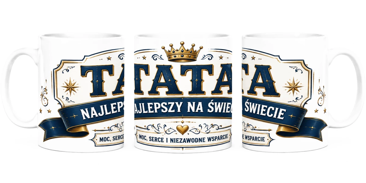 Kubek dla taty Tata najlepszy na świecie z nadrukiem