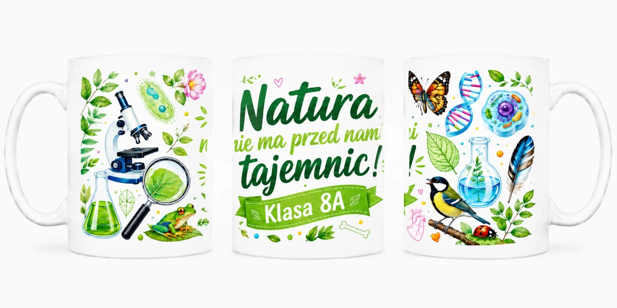 Kubek dla nauczyciela biologii z personalizacją klasy - prezent od uczniów