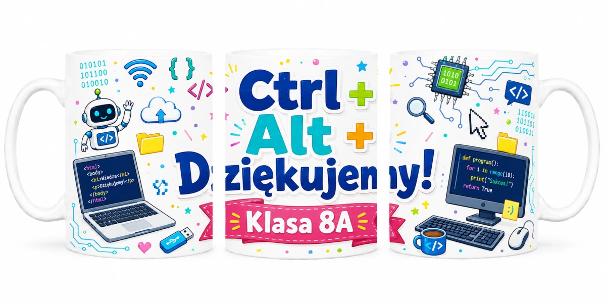 Kubek dla nauczyciela informatyki z personalizacją klasy - prezent od uczniów