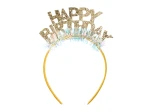 Opaska Happy Birthday 14.5x19 cm, złoty