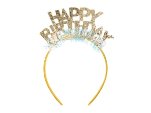Opaska Happy Birthday 14.5x19 cm, złoty