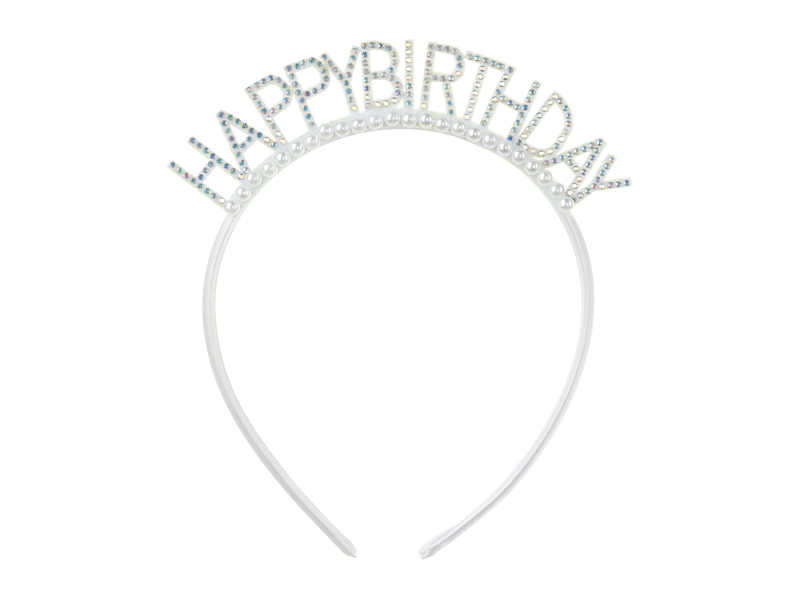 Opaska Happy Birthday 14x15.5 cm, srebrny