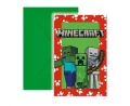 Zaproszenia z kopertami Minecraft, 6 szt.
