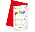 Zaproszenia z kopertami Happy Birthday Streamers Party, 6 szt