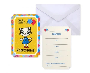 Zaproszenia z kopertami Kicia Kocia, 6 szt