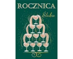 Kartka okolicznościowa Rocznica Ślubu Fontanna z kieliszków