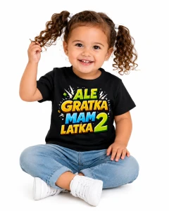 Koszulka Ale gratka mam 2 latka - czarna