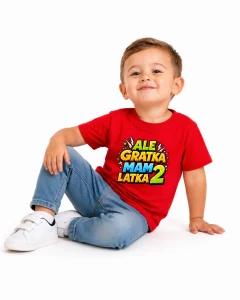 Koszulka Ale gratka mam 2 latka - czerwona