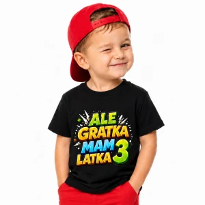 Koszulka Ale gratka mam 3 latka - czarna
