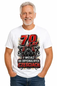 Koszulka na 70 urodziny – Na oryginalnych częściach