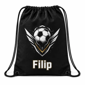 Worek czarny z nadrukiem Futbolowy Emblemat z imieniem