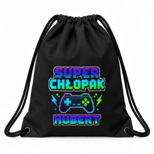 Worek czarny na Dzień Chłopaka – Super Gamer z imieniem