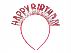 Opaska Happy Birthday 18x18 cm, różowy