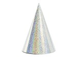 Czapeczki urodzinowe srebrny 16cm 6szt