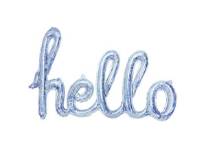 Balony srebrne HELLO 72 x 45cm URODZINY ROCZEK