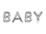 Balony srebrne BABY 262 x 86cm URODZINY ROCZEK XL