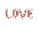 Balony powietrze różowe złoto napis LOVE 140x35cm