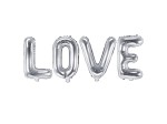 Balony hel powietrze srebrny napis LOVE - 140x35cm
