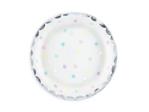 Talerzyki Jednorożec - Gwiazdki, 18 cm 6szt