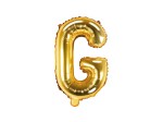 Balon foliowy litera G złota 35cm 1szt