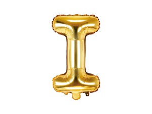 Balon foliowy litera I złota 35cm 1szt