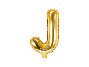 Balon foliowy litera J złota 35cm 1szt