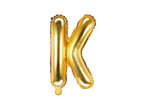 Balon foliowy litera K złota 35cm 1szt
