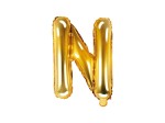 Balon foliowy litera N złota 35cm 1szt