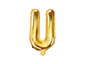 Balon foliowy litera U złota 35cm 1szt