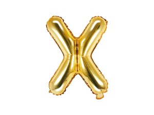 Balon foliowy litera X złota 35cm 1szt
