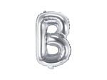 Balon foliowy litera B srebrny 35cm 1szt
