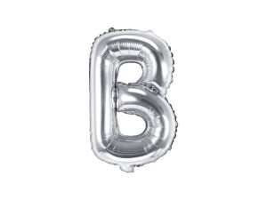 Balon foliowy litera B srebrny 35cm 1szt