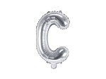 Balon foliowy litera C srebrny 35cm 1szt