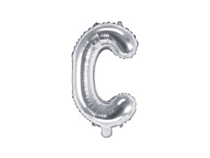 Balon foliowy litera C srebrny 35cm 1szt