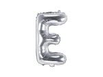Balon foliowy litera E srebrny 35cm 1szt